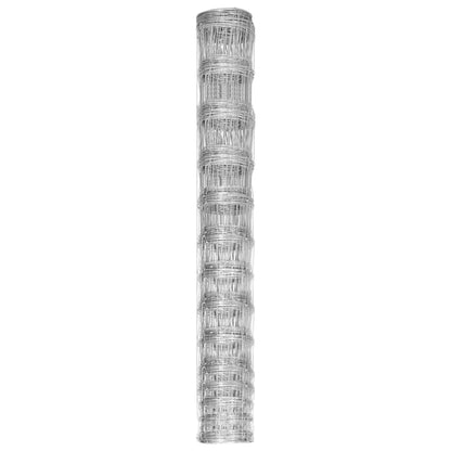 Recinzione da Giardino in Acciaio Zincato 50 m 150 cm Argento