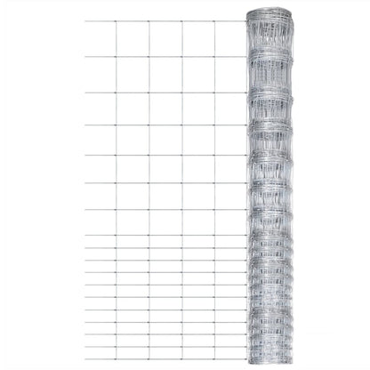 Recinzione da Giardino in Acciaio Zincato 50x1,5 m Argento