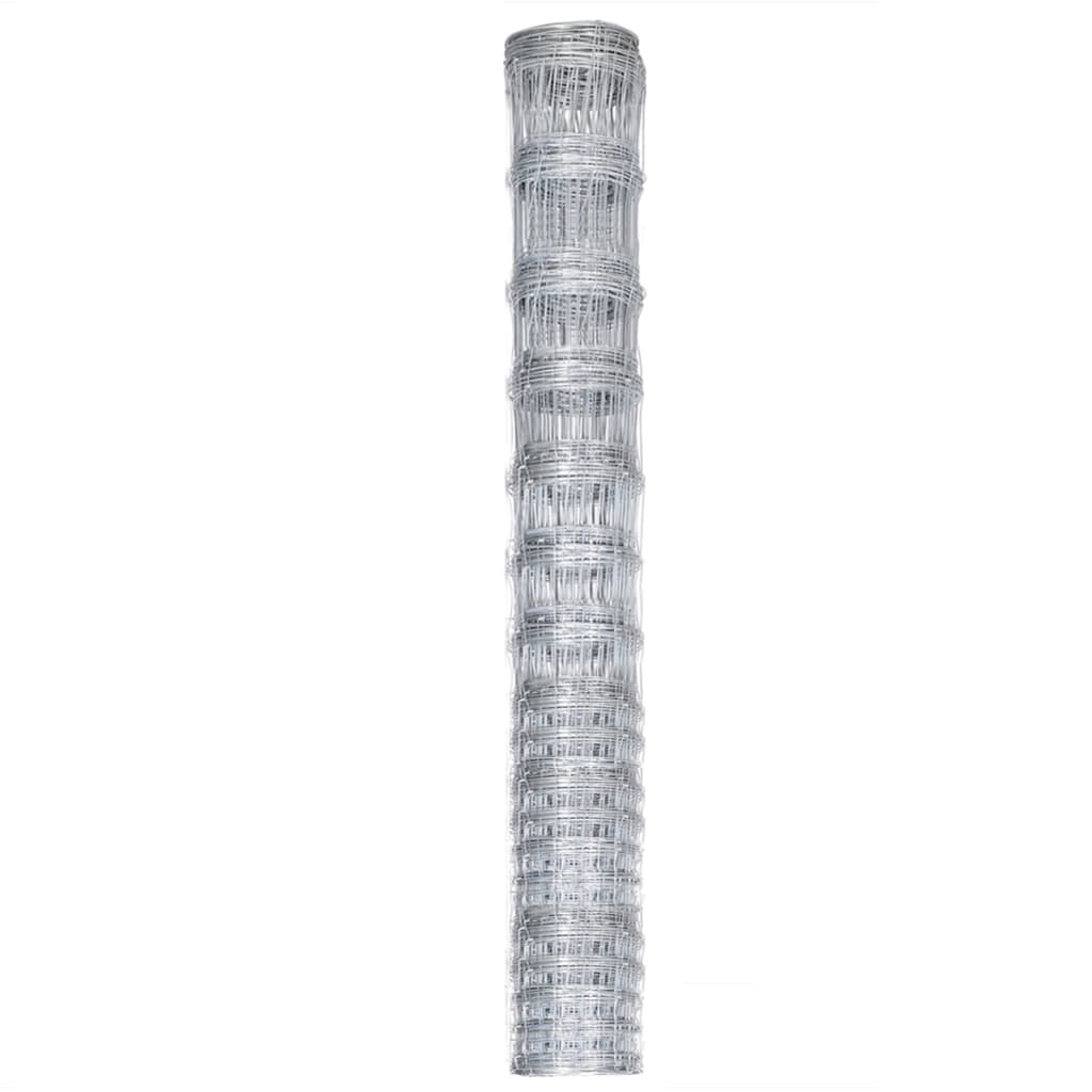 Recinzione da Giardino in Acciaio Zincato 50x1,5 m Argento