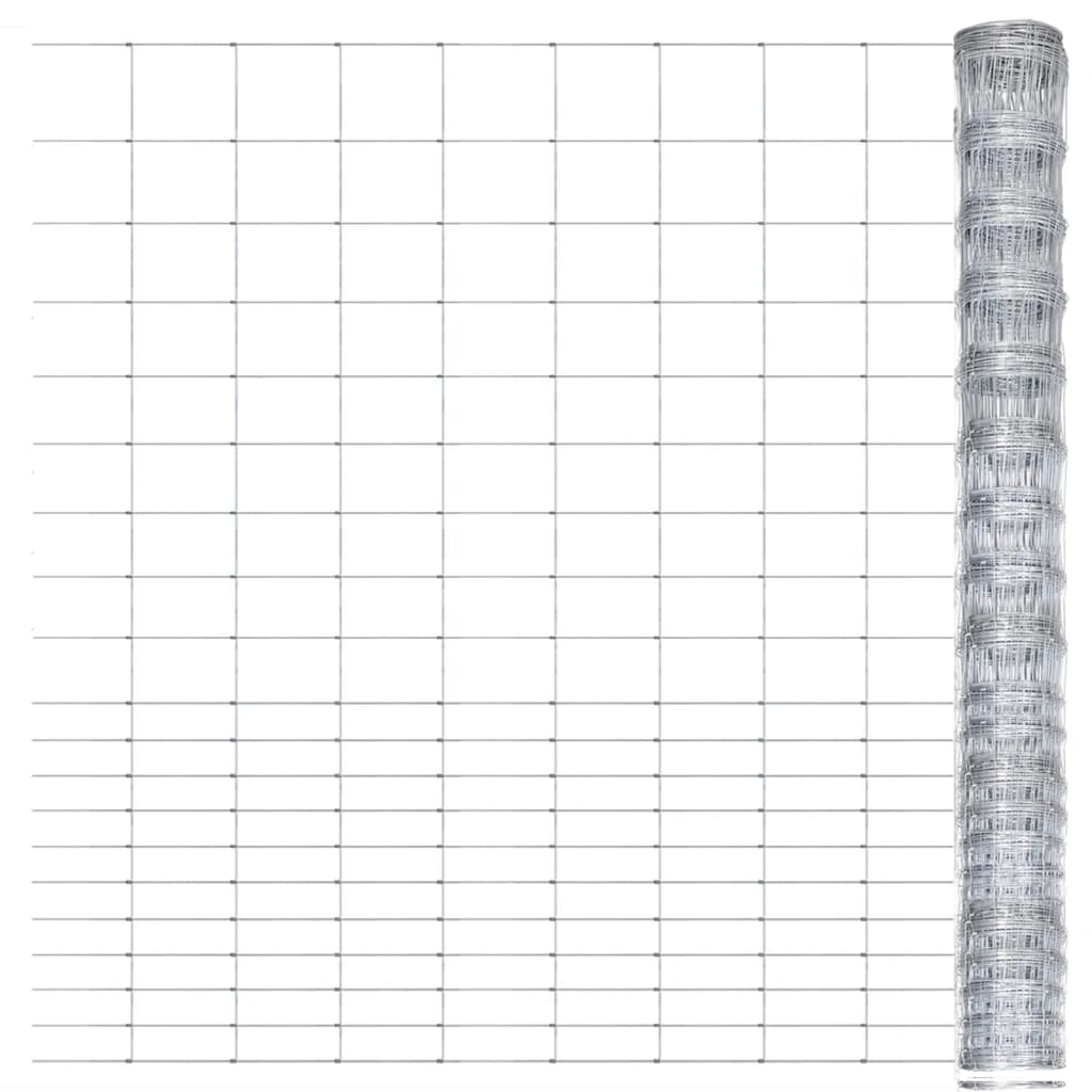 Recinzione da Giardino in Acciaio Zincato 50x1,6 m Argento