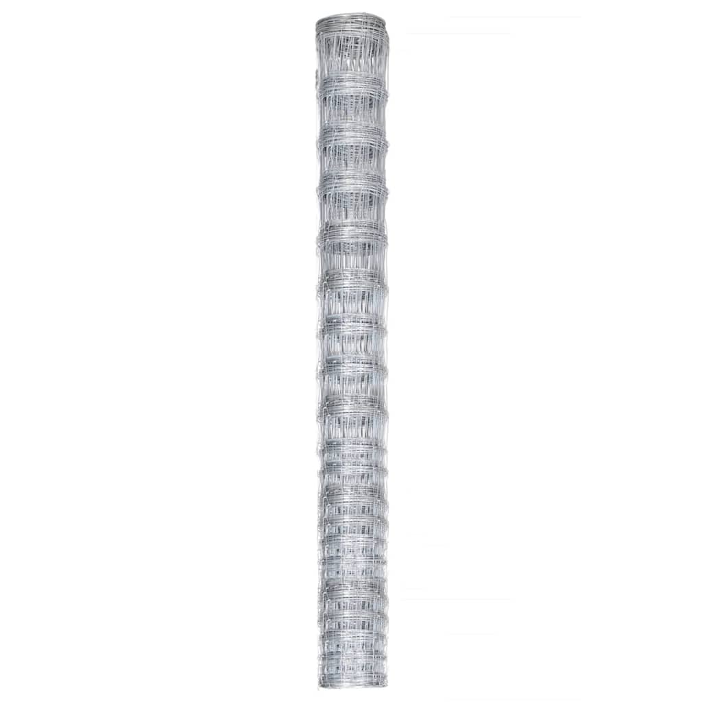 Recinzione da Giardino in Acciaio Zincato 50x1,6 m Argento