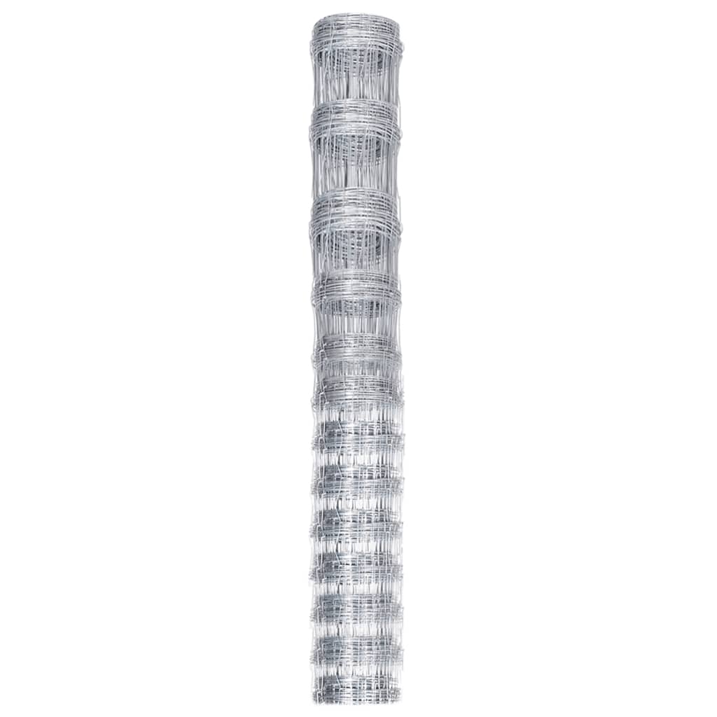 Recinzione da Giardino in Acciaio Zincato 50x1,5 m Argento