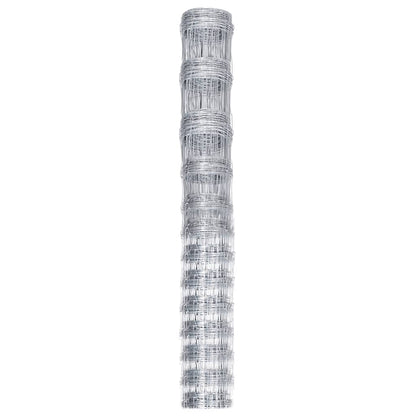 Recinzione da Giardino in Acciaio Zincato 50x1,5 m Argento