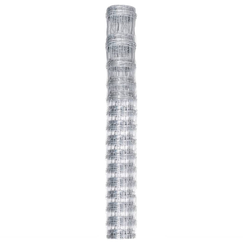Recinzione da Giardino in Acciaio Zincato 50x1,6 m Argento