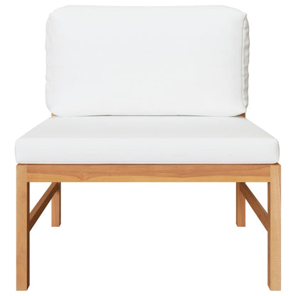 Set Divani Giardino 2 pz Cuscini Crema in Legno di Teak