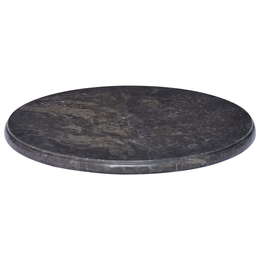 Piano per Tavolo Nero Ã˜50x2,5 cm in Marmo