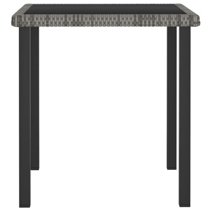 Set da Pranzo da Giardino 3 pz in Polyrattan Grigio
