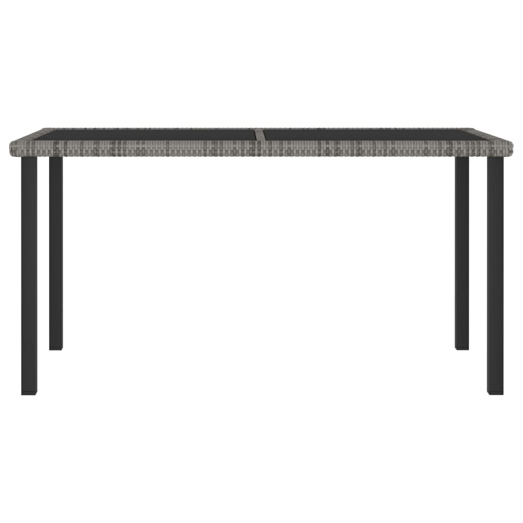 Set da Pranzo da Giardino 5 pz in Polyrattan Grigio
