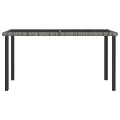 Set da Pranzo da Giardino 5 pz in Polyrattan Grigio