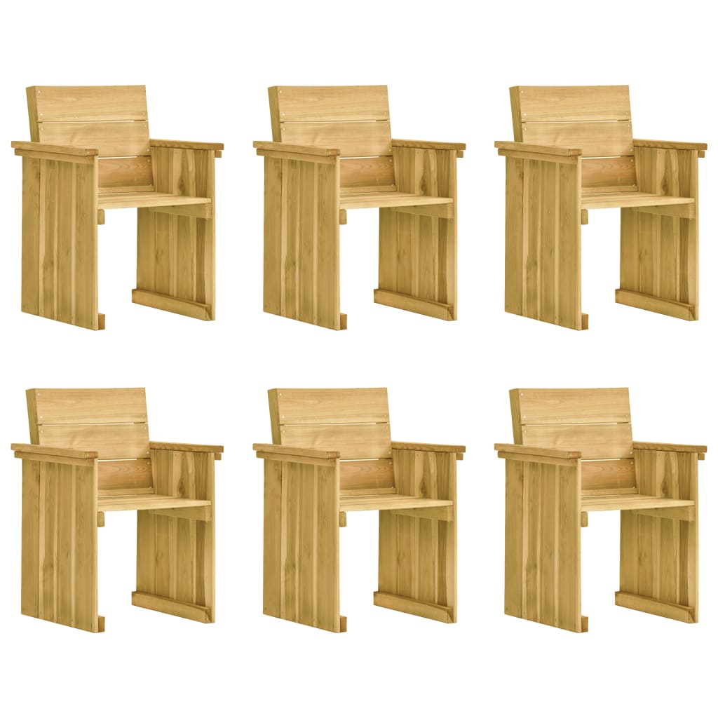 Set Pranzo da Giardino 7pz con Cuscini Legno di Pino Impregnato