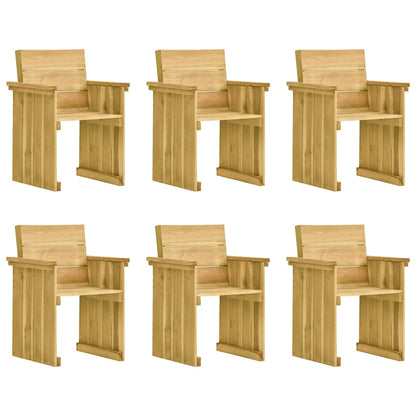 Set Pranzo da Giardino 7pz con Cuscini Legno di Pino Impregnato
