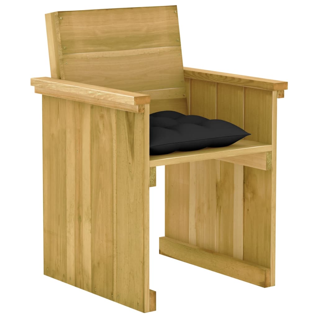 Set da Pranzo per Giardino con Cuscini 7pz in Pino Impregnato