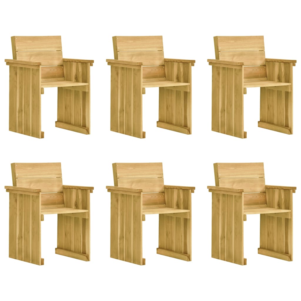 Set Pranzo da Giardino 7pz con Cuscini Legno di Pino Impregnato