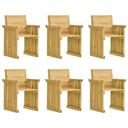 Set Pranzo da Giardino 7pz con Cuscini Legno di Pino Impregnato