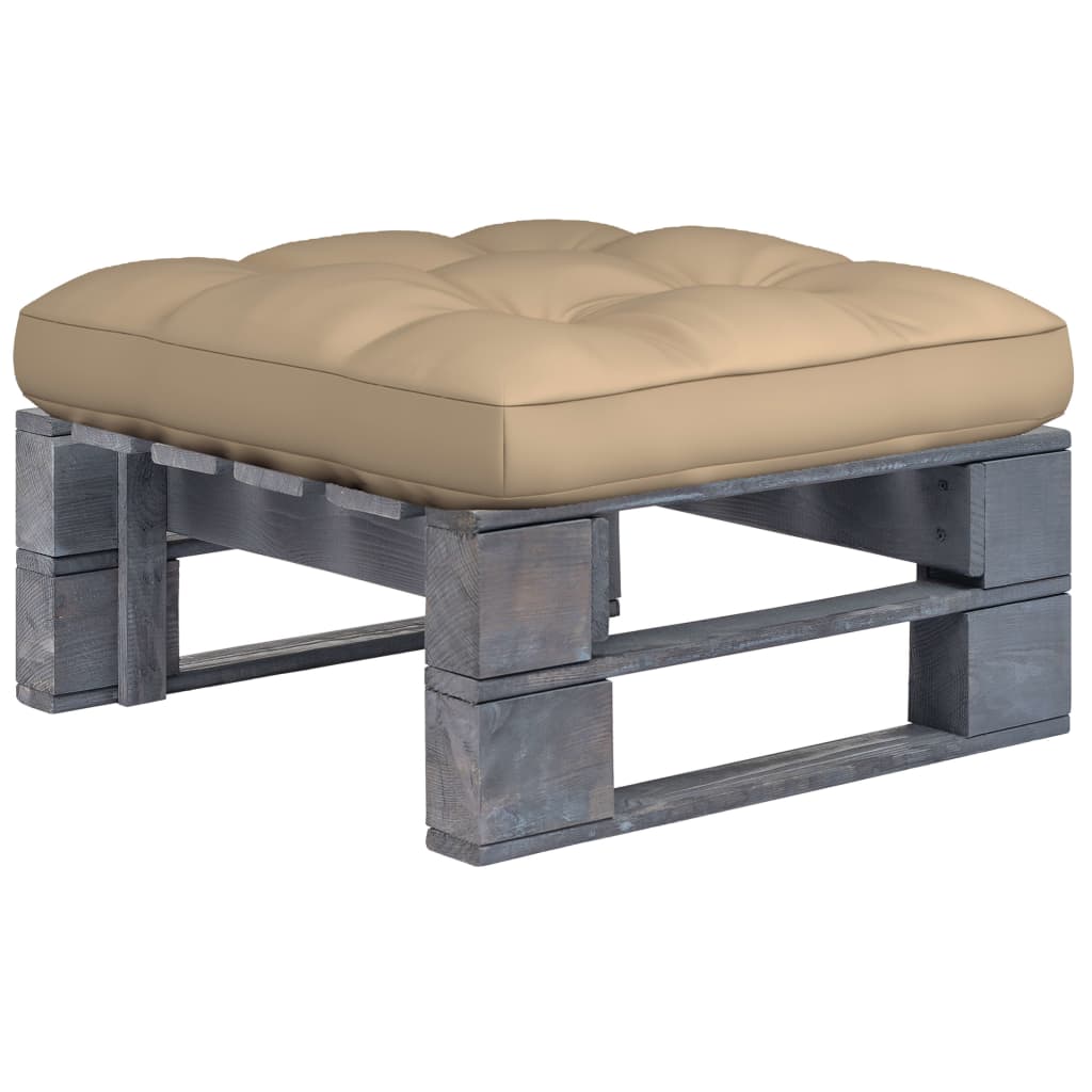 Ottomana da Giardino Pallet in Legno di Pino Impregnato Grigio
