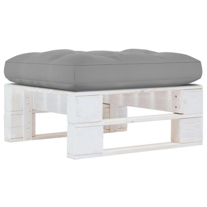 Ottomana da Giardino Pallet in Legno di Pino Impregnato Bianco