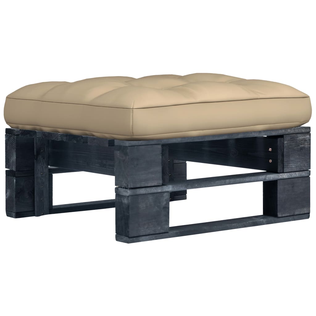 Ottomana da Giardino Pallet in Legno di Pino Impregnato Nero