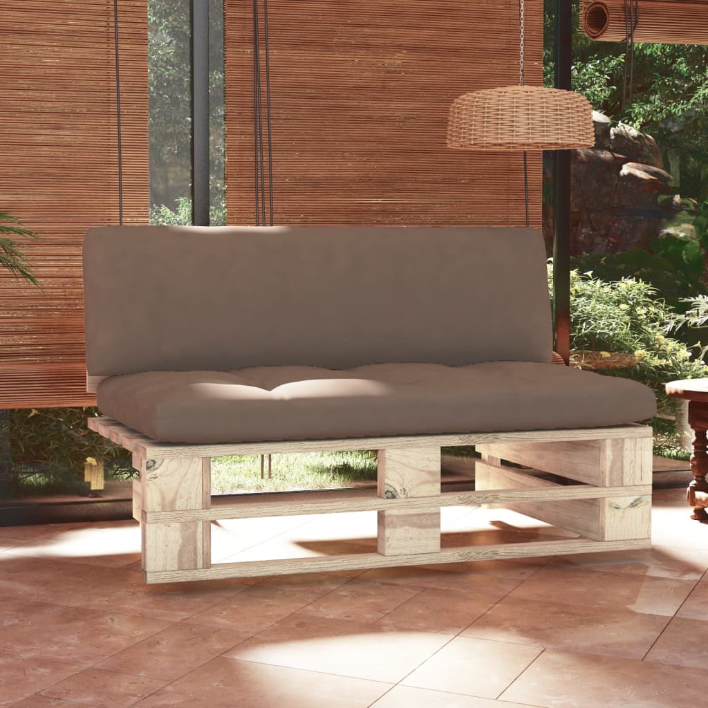 Divano Centrale Giardino su Pallet in Legno di Pino Impregnato