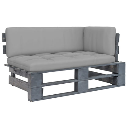 Divano Angolare da Giardino Pallet Legno Pino Impregnato Grigio