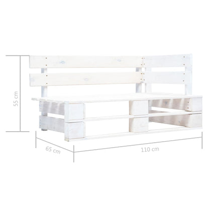 Divano Angolare da Giardino Pallet Legno Pino Impregnato Bianco