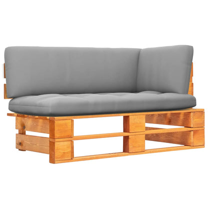 Divano Angolare da Giardino Pallet Legno Pino Impregnato Ambra