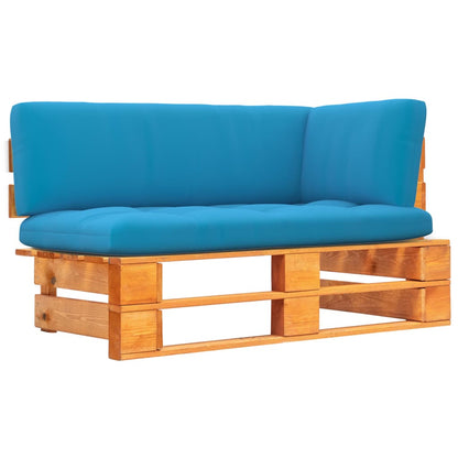 Divano Angolare da Giardino Pallet Legno Pino Impregnato Ambra