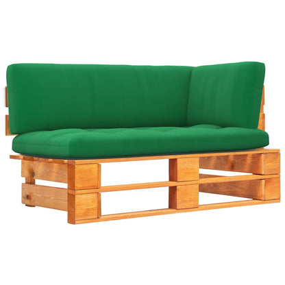 Divano Angolare da Giardino Pallet Legno Pino Impregnato Ambra