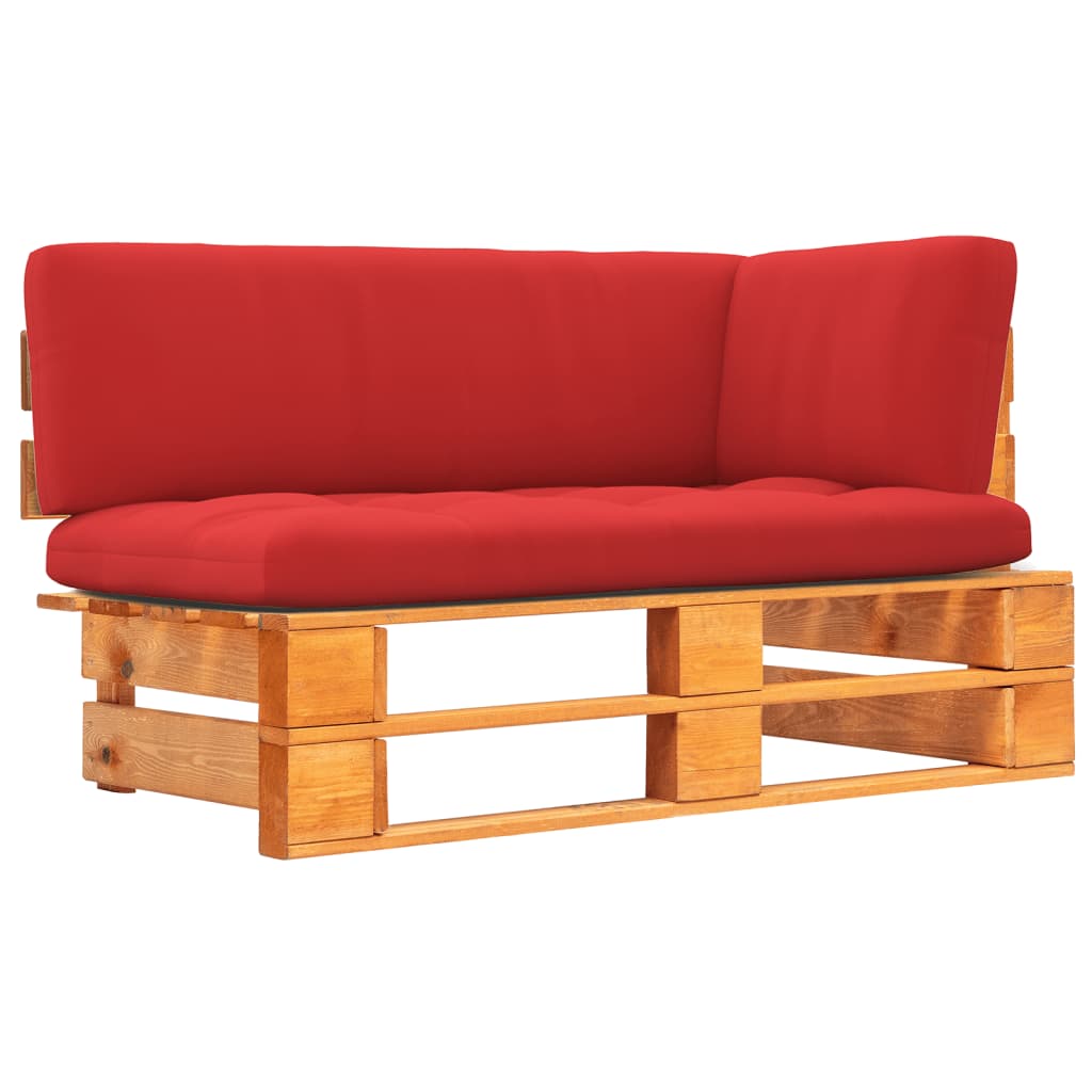 Divano Angolare da Giardino Pallet Legno Pino Impregnato Ambra