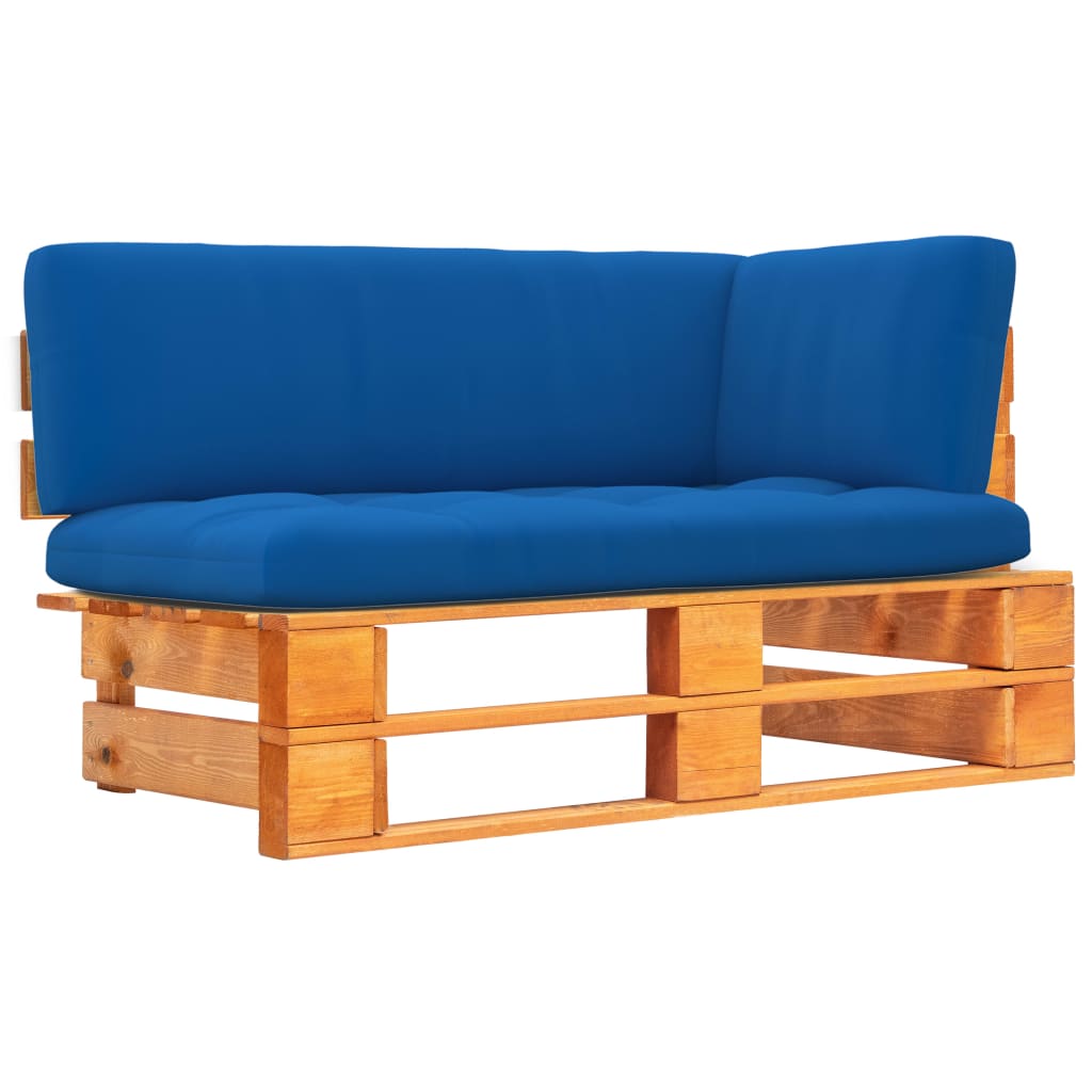 Divano Angolare da Giardino Pallet Legno Pino Impregnato Ambra