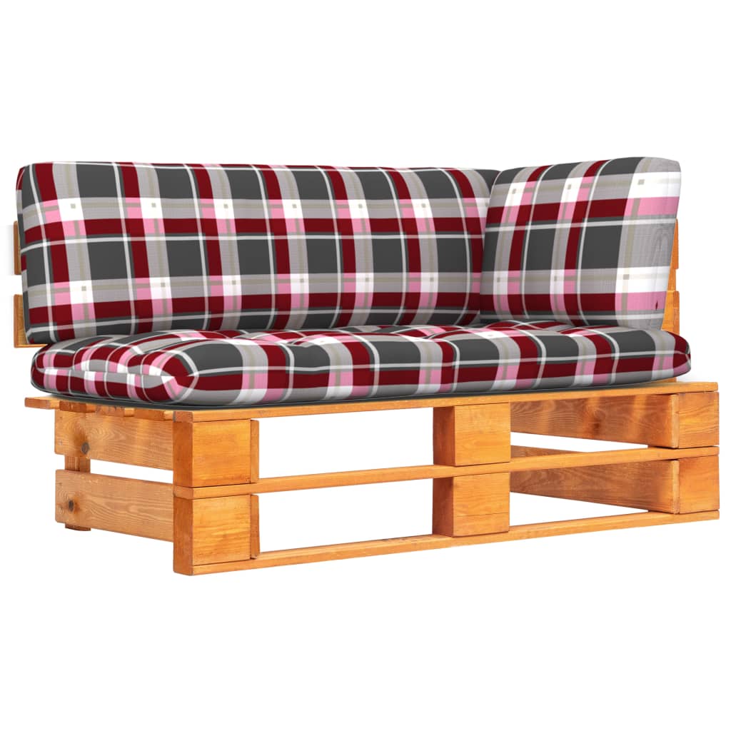 Divano Angolare da Giardino Pallet Legno Pino Impregnato Ambra
