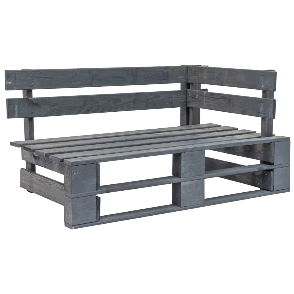 Set Divani in Pallet con Cuscini 4 pz in Pino Impregnato Grigio