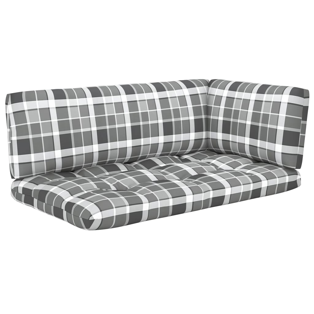 Set Divani in Pallet con Cuscini 4 pz in Pino Impregnato Grigio