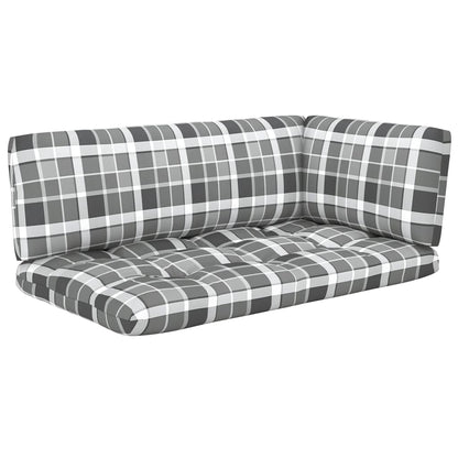 Set Divani in Pallet con Cuscini 4 pz in Pino Impregnato Grigio