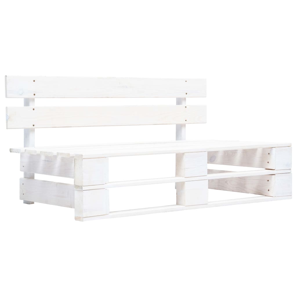 Set Divani in Pallet con Cuscini 6 pz in Pino Impregnato Bianco