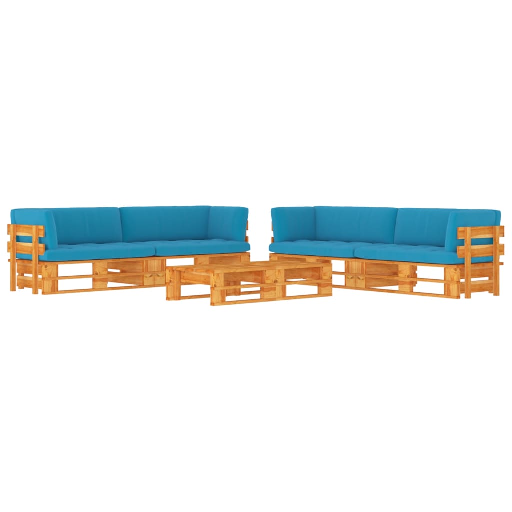 Set Salotto Pallet 6 pz Marrone Ambra Legno di Pino Impregnato