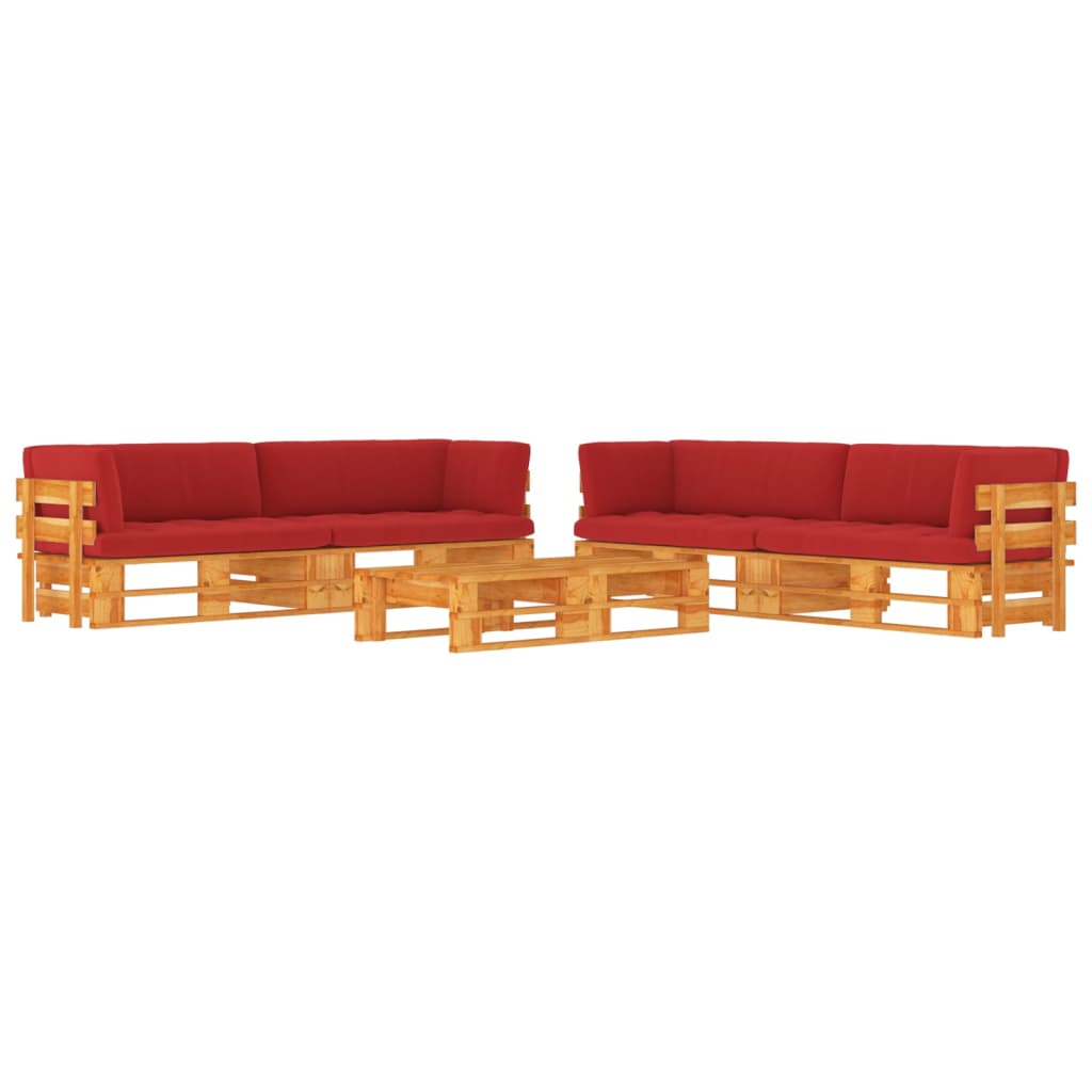 Set Salotto Pallet 6 pz Marrone Ambra Legno di Pino Impregnato