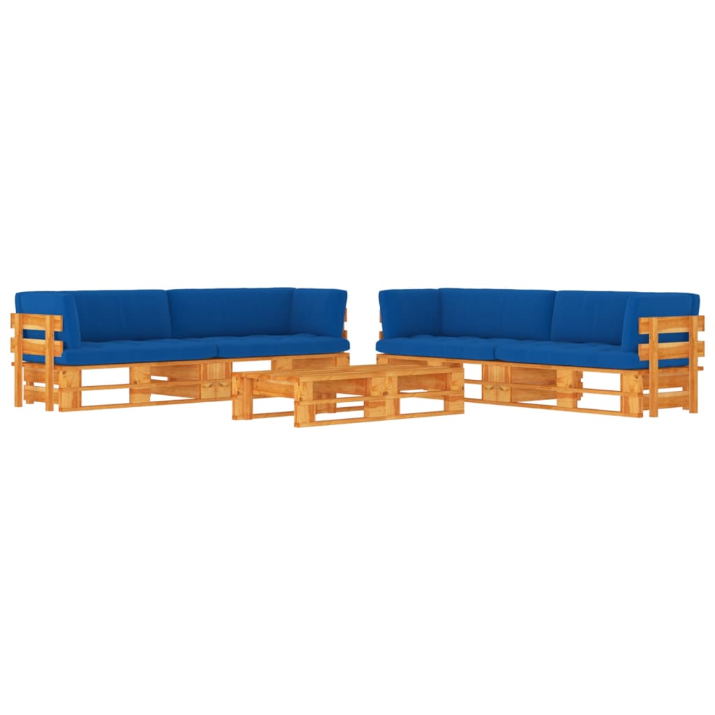 Set Salotto Pallet 6 pz Marrone Ambra Legno di Pino Impregnato