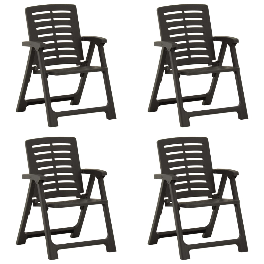 Sedie da Giardino 4pz in Plastica Antracite