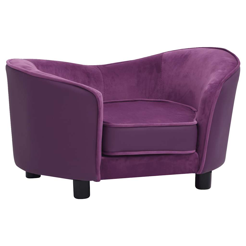 Divano per Cani Borgogna 69x49x40cm in Peluche e Similpelle