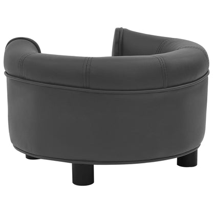 Divano per Cani Grigio Scuro 48x48x32cm in Peluche e Similpelle