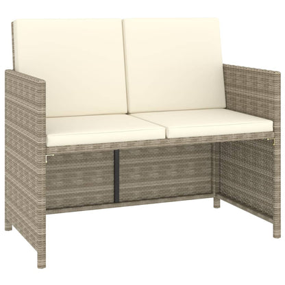 Set da Pranzo da Giardino 6 pz con Cuscini in Polyrattan Beige