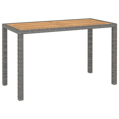 Set Pranzo da Giardino 6 pz Polyrattan e Legno d'Acacia Grigio
