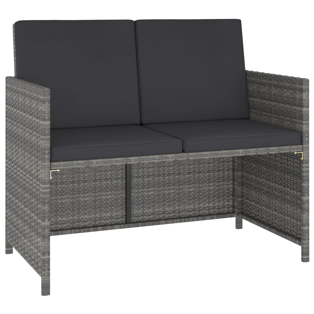 Set Pranzo da Giardino 6 pz Polyrattan e Legno d'Acacia Grigio