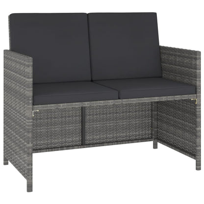 Set Pranzo da Giardino 6 pz Polyrattan e Legno d'Acacia Grigio