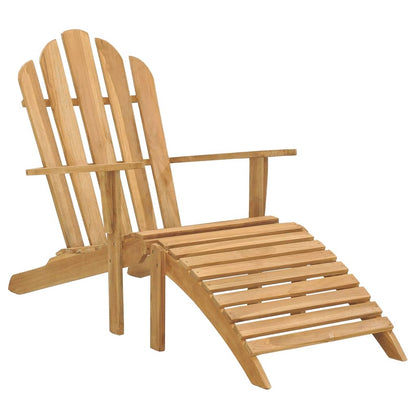 Sedia da Giardino Adirondack con Poggiapiedi Massello di Teak