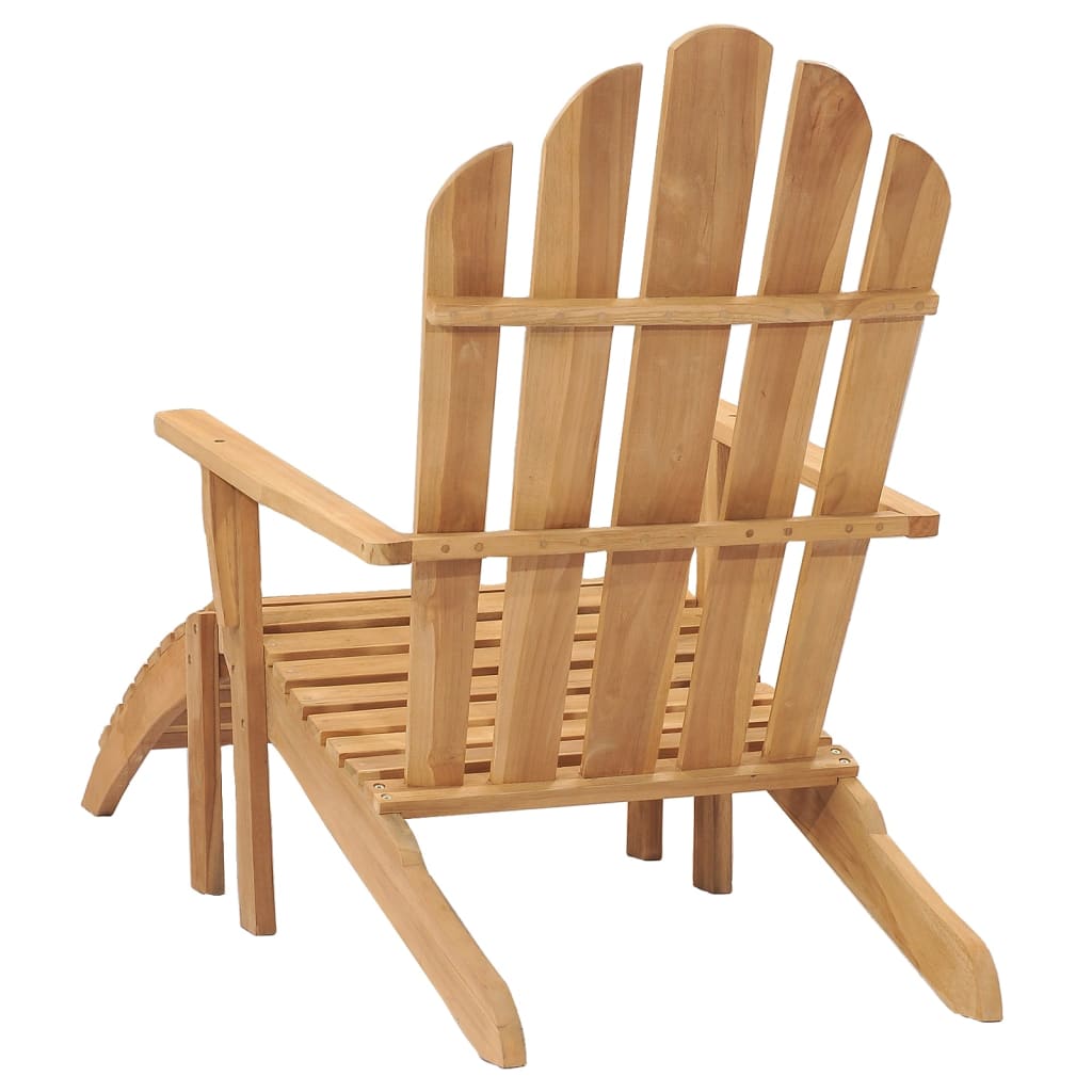 Sedia da Giardino Adirondack con Poggiapiedi Massello di Teak