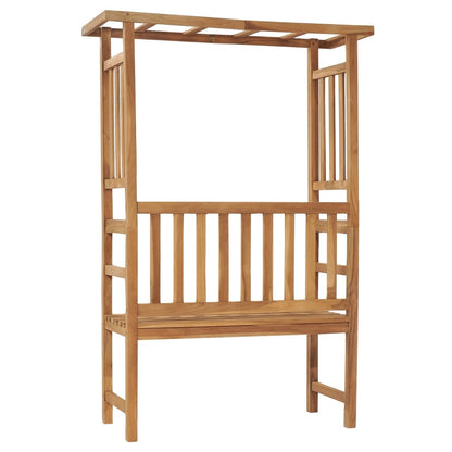 Panca da Giardino con Pergolato 115 cm Legno Massello di Teak