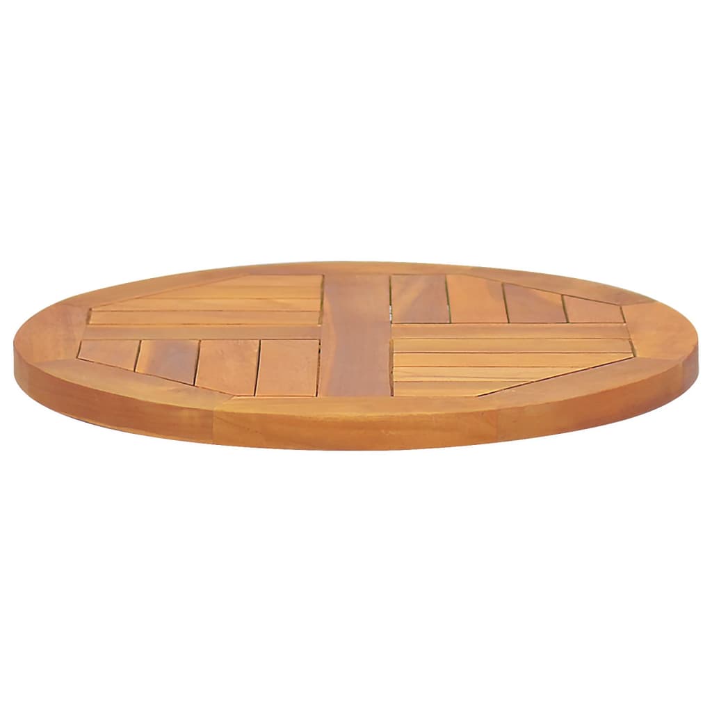 Piano Tavolo in Legno Massello di Teak Rotondo 2,5 cm 50 cm