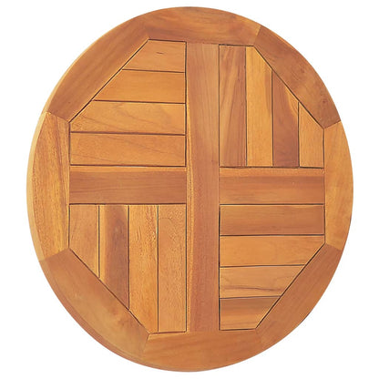 Piano Tavolo in Legno Massello di Teak Rotondo 2,5 cm 50 cm