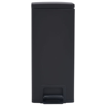 Pattumiera a Pedale Anti-Impronte 30 L Nera in Acciaio Inox